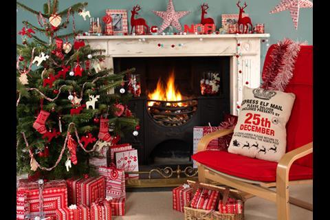 Poundland Christmas fireplace